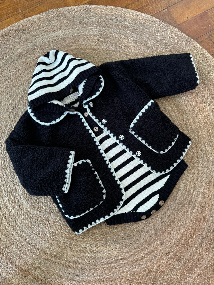 Luca Striped Hooded Romper (Unisex)